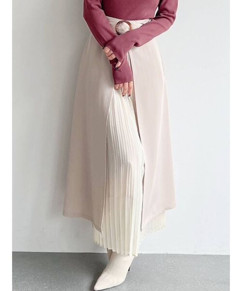 RESEXXY（リゼクシー）の「レイヤードプリーツスカート（スカート・レディース・ベージュ/ブラック/マスタード・FREE）」の3枚目の写真