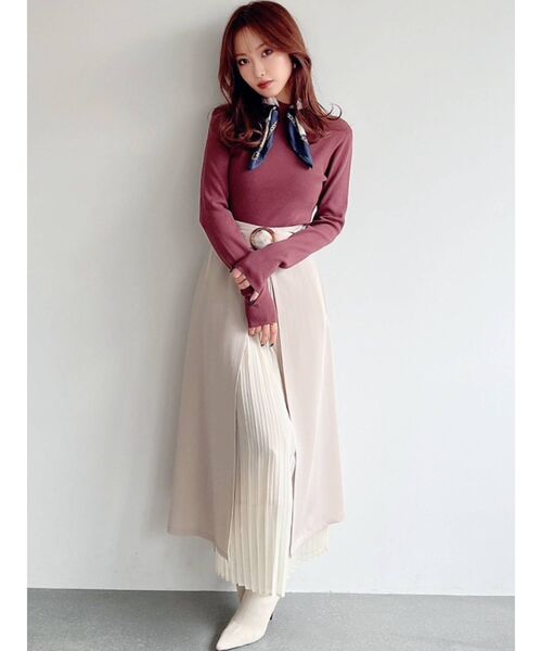 RESEXXY（リゼクシー）の「レイヤードプリーツスカート（スカート・レディース・ベージュ/ブラック/マスタード・FREE）」の4枚目の写真