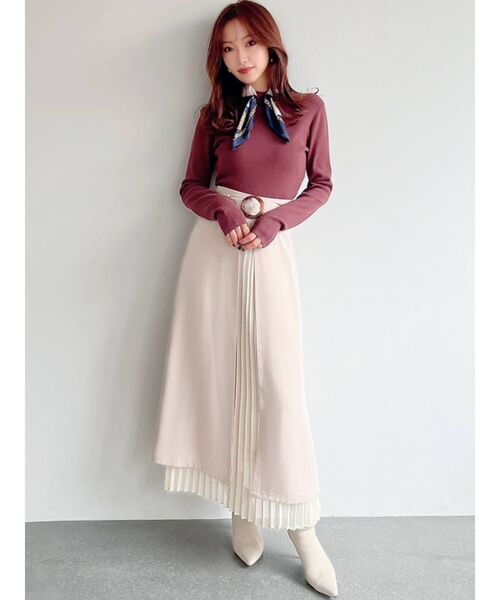 RESEXXY（リゼクシー）の「レイヤードプリーツスカート（スカート・レディース・ベージュ/ブラック/マスタード・FREE）」の5枚目の写真