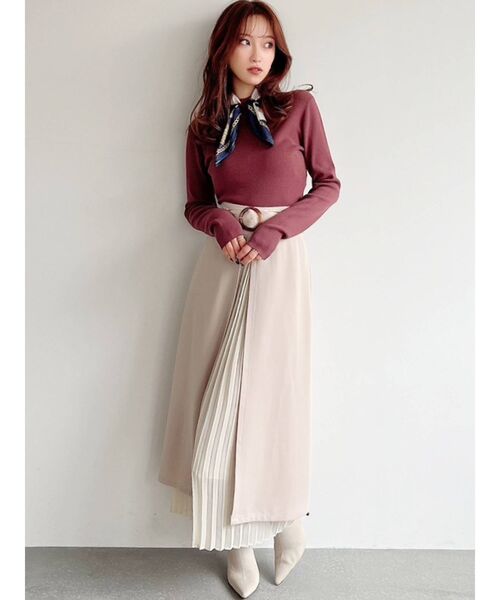 RESEXXY（リゼクシー）の「レイヤードプリーツスカート（スカート・レディース・ベージュ/ブラック/マスタード・FREE）」の7枚目の写真