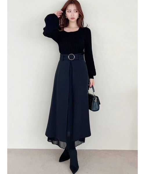 RESEXXY（リゼクシー）の「レイヤードプリーツスカート（スカート・レディース・ベージュ/ブラック/マスタード・FREE）」の8枚目の写真