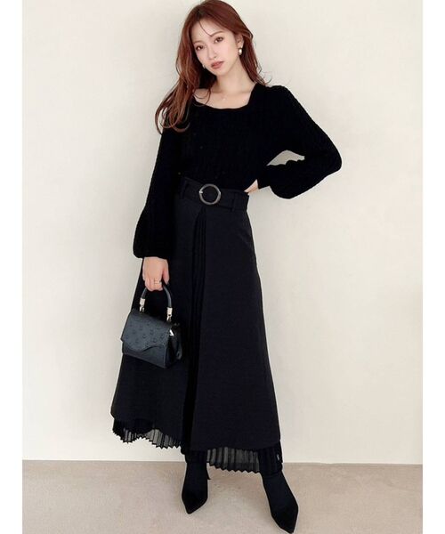 RESEXXY（リゼクシー）の「レイヤードプリーツスカート（スカート・レディース・ベージュ/ブラック/マスタード・FREE）」の9枚目の写真