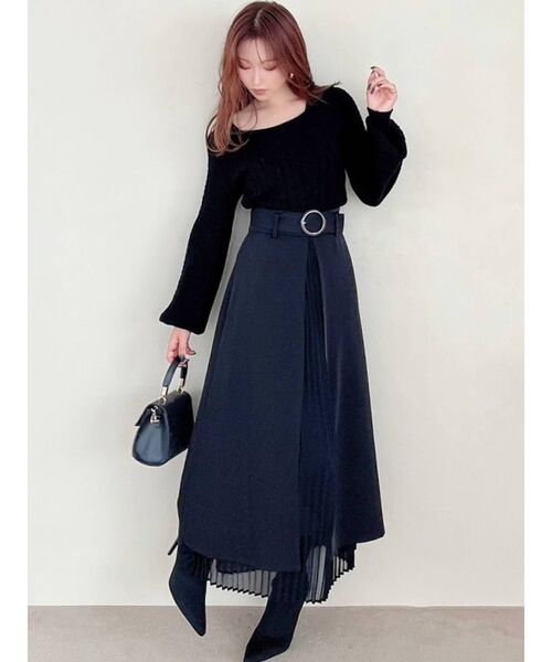 RESEXXY（リゼクシー）の「レイヤードプリーツスカート（スカート・レディース・ベージュ/ブラック/マスタード・FREE）」の10枚目の写真