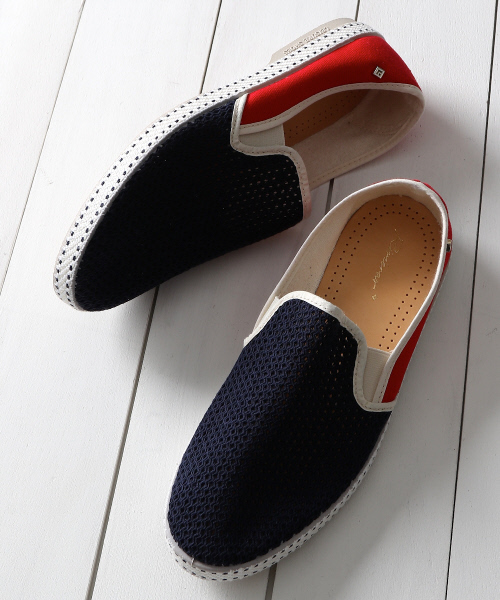 ABAHOUSE(アバハウス)の「【Rivieras】メッシュスリッポン(スリッポン・メンズ・ネイビー/レッド・42/44/40/43/41)」の2枚目の写真