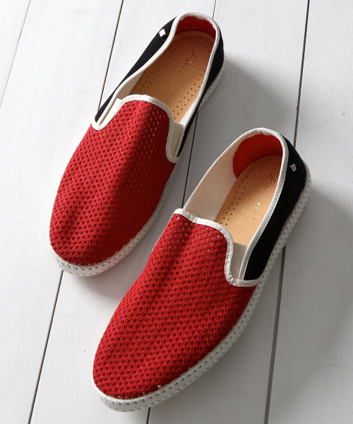 ABAHOUSE(アバハウス)の「【Rivieras】メッシュスリッポン(スリッポン・メンズ・ネイビー/レッド・42/44/40/43/41)」の1枚目の写真