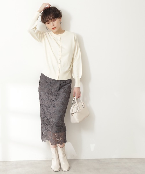 N.（N. Natural Beauty Basic）（エヌエヌナチュラルビューティーベーシック）の「【追加生産】◆パールボタンニットカーディガン（カーディガン/ボレロ・レディース・ネイビー/オフホワイト/グリーン/ブルーグレー/イエロー・MEDIUM）」の14枚目の写真