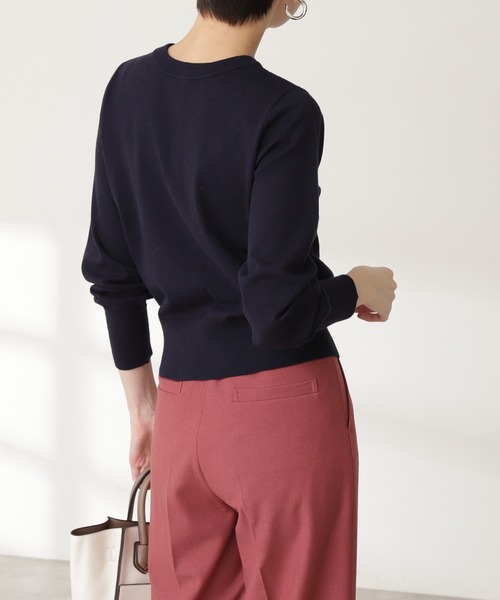 N.（N. Natural Beauty Basic）（エヌエヌナチュラルビューティーベーシック）の「【追加生産】◆パールボタンニットカーディガン（カーディガン/ボレロ・レディース・ネイビー/オフホワイト/グリーン/ブルーグレー/イエロー・MEDIUM）」の12枚目の写真