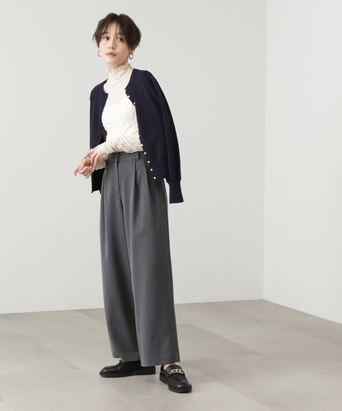 N.（N. Natural Beauty Basic）（エヌエヌナチュラルビューティーベーシック）の「【追加生産】◆パールボタンニットカーディガン（カーディガン/ボレロ・レディース・ネイビー/オフホワイト/グリーン/ブルーグレー/イエロー・MEDIUM）」の22枚目の写真