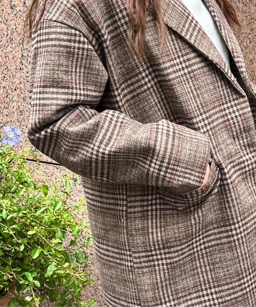TORTE（トルテ）の「チェック柄チェスターコート（チェスターコート・レディース・グレー/ブラウン・FREE）」の18枚目の写真
