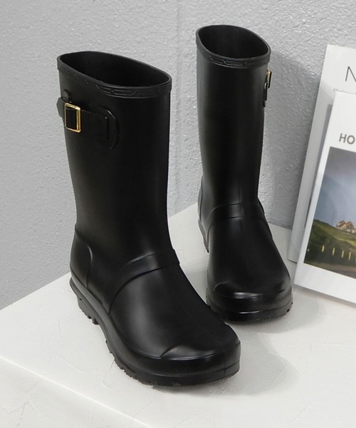 minia（ミニア）の「サイドベルトレインブーツ（レインシューズ・レディース・ブラック/ダークブラウン・S/M/L）」の15枚目の写真