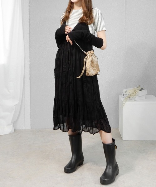 minia（ミニア）の「サイドベルトレインブーツ（レインシューズ・レディース・ブラック/ダークブラウン・S/M/L）」の10枚目の写真