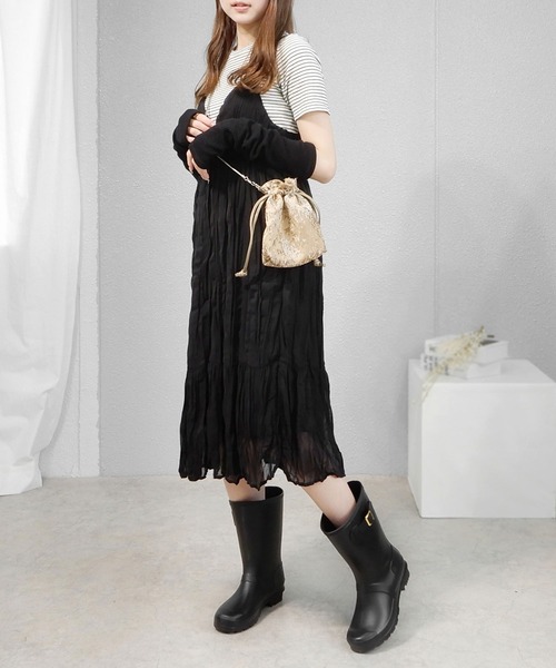 minia（ミニア）の「サイドベルトレインブーツ（レインシューズ・レディース・ブラック/ダークブラウン・S/M/L）」の11枚目の写真