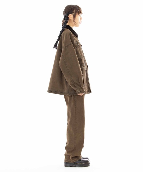 X-girl（エックスガール）の「OVERDYED 5-POCKET PANTS（デニムパンツ・レディース・パープル/ブラウン・XS/S/M）」の18枚目の写真