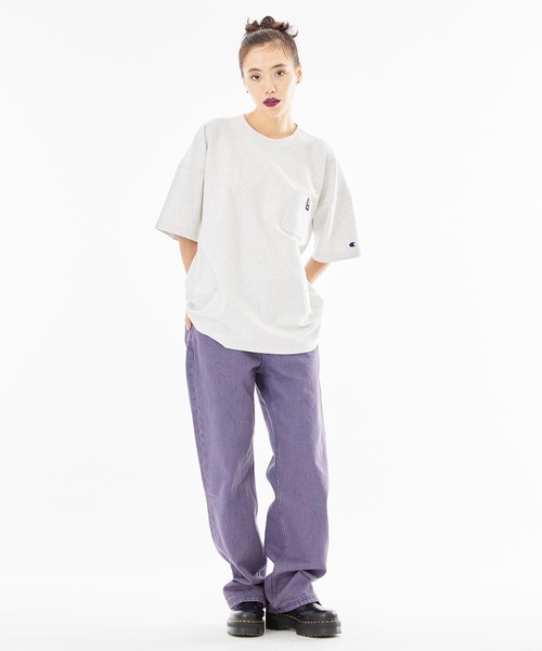 X-girl（エックスガール）の「OVERDYED 5-POCKET PANTS（デニムパンツ・レディース・パープル/ブラウン・XS/S/M）」の3枚目の写真