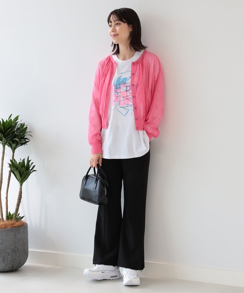 Ray BEAMS(レイビームス)の「Ray BEAMS / ネック ギャザー シアー カーディガン(カーディガン/ボレロ・レディース・ライトブルー/ブラック/レッド系その他・ONE SIZE)」の8枚目の写真