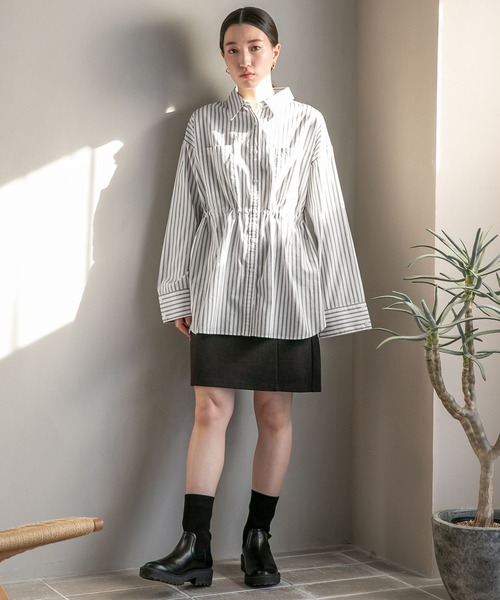 LOWRYS FARM(ローリーズファーム)の「ウエストドロストシャツロングスリーブ 176303(シャツ/ブラウス・レディース・ホワイト/その他/ブルー・FREE)」の18枚目の写真