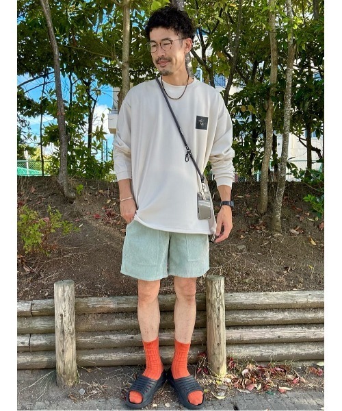 CAMP7(キャンプセブン)の「【CAMP7】バックエンボスロンT(Tシャツ/カットソー・メンズ・ブラック/ケリーグリーン/ダークグレー/ホワイト/オフホワイト/ベージュ・S/M/L/XL)」の3枚目の写真