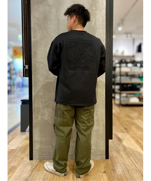 CAMP7(キャンプセブン)の「【CAMP7】バックエンボスロンT(Tシャツ/カットソー・メンズ・ブラック/ケリーグリーン/ダークグレー/ホワイト/オフホワイト/ベージュ・S/M/L/XL)」の10枚目の写真