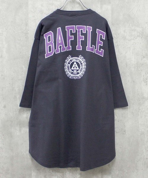 THE CASUAL(カジュアル)の「プリント長袖 BIGワンピース(ワンピース・キッズ・グレー系3/ネイビー系2/ダークグリーン/オフホワイト/ホワイト系1/グレー系1/グレー系4/ブラック系1/チャコール/ネイビー/ダークグリーン系1/杢グレー/グレー系2/ブラック/ベージュ/ネイビー系1・110cm/120cm/130cm/140cm/150cm/160cm)」の7枚目の写真