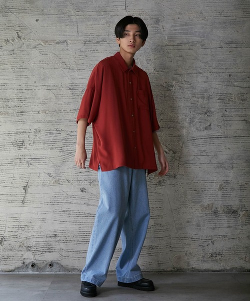 iisy（イージー）の「iisy / ステッチドルマンシャツ（シャツ/ブラウス・メンズ・ホワイト/ブラック/オレンジ・S/M/L）」の4枚目の写真