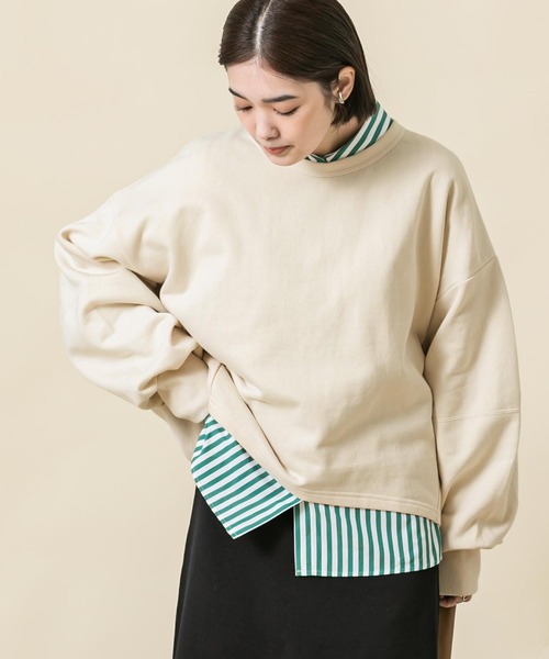 Ｃボリューム袖スウェット