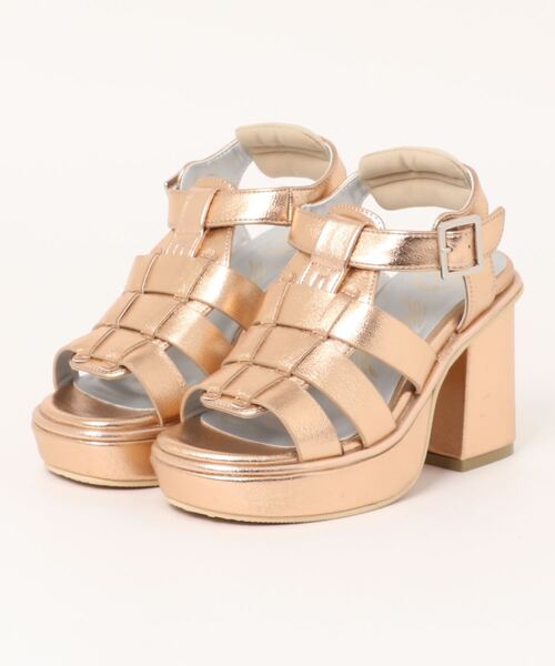 YOSUKE（ヨースケ）の「「YOSUKE/ヨースケ」厚底ベルティッドサンダル（サンダル・レディース・ブラックミックス/シャンパン/ブラック/アイボリー・S/M/L/LL）」の4枚目の写真