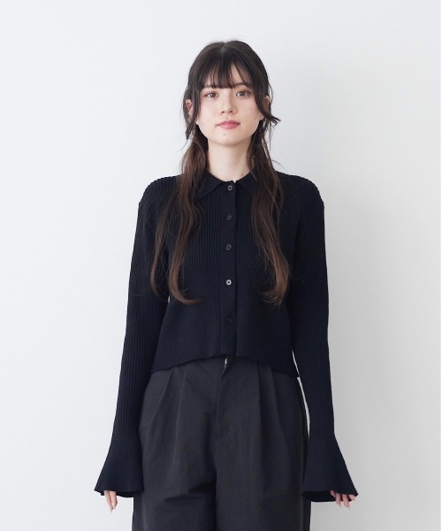 17HR（セブンティーンアワーズ）の「フレアスリーブニットカーディガン（カーディガン/ボレロ・レディース・ホワイト/ブラック・FREE）」の9枚目の写真