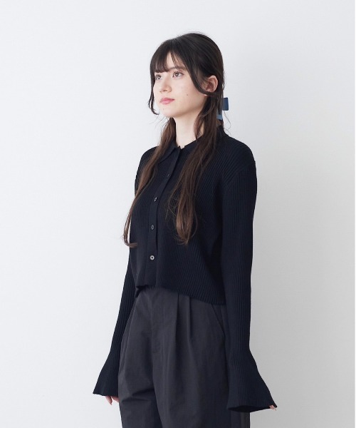 17HR（セブンティーンアワーズ）の「フレアスリーブニットカーディガン（カーディガン/ボレロ・レディース・ホワイト/ブラック・FREE）」の10枚目の写真