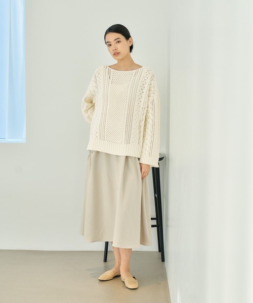 eL(エル)の「【eL】Mix Pattern Pullover/190209(ニット/セーター・レディース・オフホワイト/カーキブラウン/オレンジ系その他・FREE)」の4枚目の写真