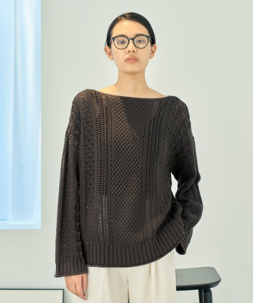 eL(エル)の「【eL】Mix Pattern Pullover/190209(ニット/セーター・レディース・オフホワイト/カーキブラウン/オレンジ系その他・FREE)」の18枚目の写真