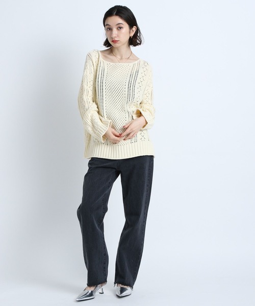 eL(エル)の「【eL】Mix Pattern Pullover/190209(ニット/セーター・レディース・オフホワイト/カーキブラウン/オレンジ系その他・FREE)」の7枚目の写真
