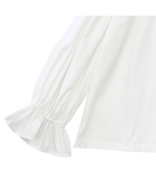 select MOCA by son（セレクトモカバイソン）の「ボリュームギャザーキャンディースリーブブラウス（シャツ/ブラウス・レディース・ホワイト/ブラック・FREE）」の11枚目の写真