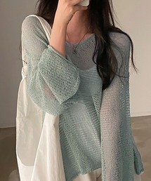 オーバーサイズシースルーメッシュサマーニット