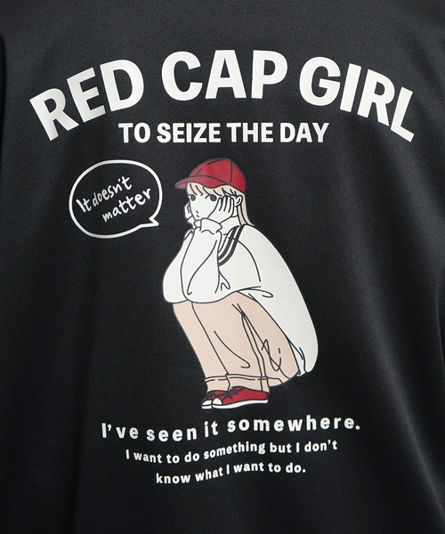 24SS【RED CAP GIRL】セットアップ対応 ビッグシルエット バックプリント 袖ライン ジャージトラックジャケット（ジャージ）｜Red Cap Girl（レッドキャプガール）