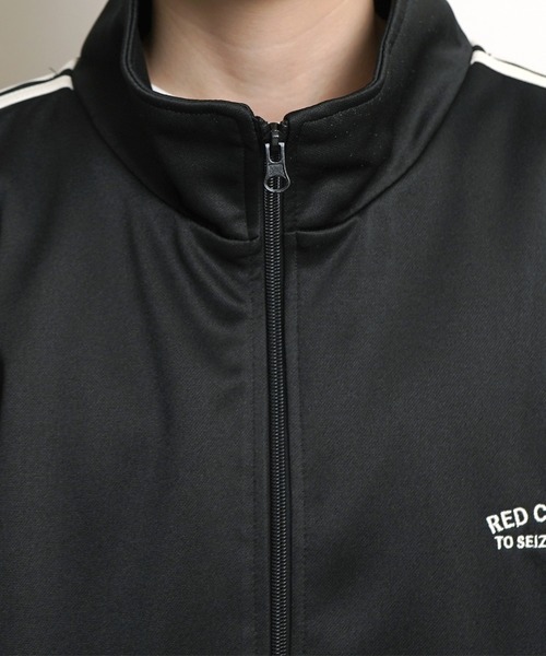 24SS【RED CAP GIRL】セットアップ対応 ビッグシルエット バックプリント 袖ライン ジャージトラックジャケット（ジャージ）｜Red Cap Girl（レッドキャプガール）