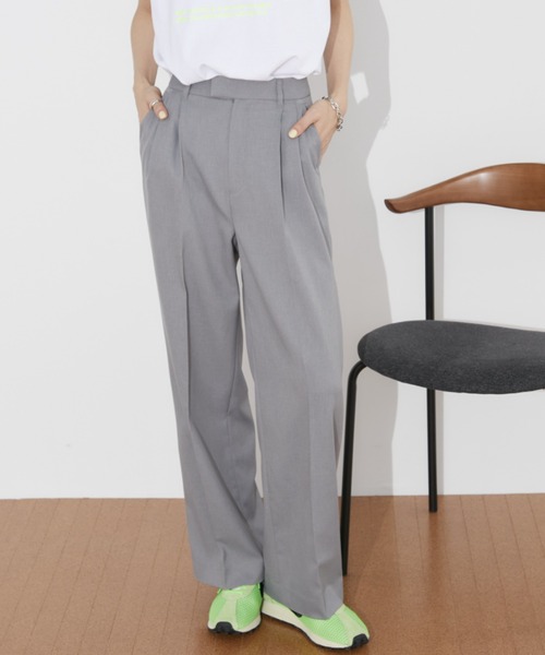 Auntie Rosa Holiday（アンティローザホリデー）の「【骨格ナチュラル】【ポリエステルツイル】タックワイドパンツ（スラックス・レディース・イエロー/ベージュ/トップグレー/ブラック/ライトグレー・マルチサイズ）」の16枚目の写真