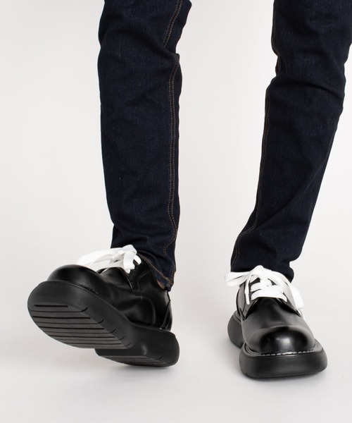 SVEC（シュベック）の「ボリュームソール 3ホール レースアップシューズ（ドレスシューズ・メンズ・ブラック・40/41/42/43/44）」の4枚目の写真