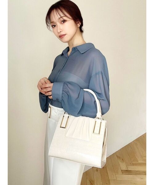 RESEXXY（リゼクシー）の「クロコライクスクエアバッグ（ハンドバッグ・レディース・ブラック/ベージュ/アイボリー・FREE）」の10枚目の写真