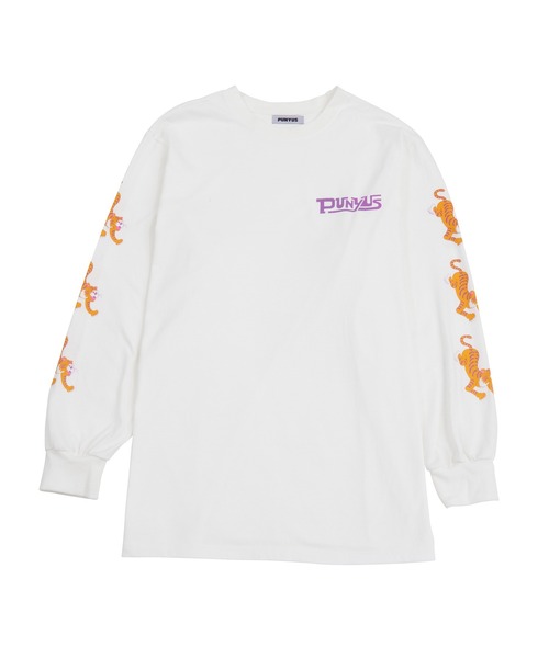 PUNYUS(プニュズ)の「スリーブプリントロンT(Tシャツ/カットソー・レディース・ホワイト/ブラック・3/4/2/1)」の2枚目の写真