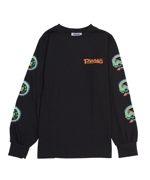 PUNYUS(プニュズ)の「スリーブプリントロンT(Tシャツ/カットソー・レディース・ホワイト/ブラック・3/4/2/1)」の12枚目の写真