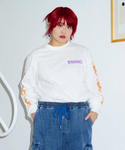 PUNYUS(プニュズ)の「スリーブプリントロンT(Tシャツ/カットソー・レディース・ホワイト/ブラック・3/4/2/1)」の13枚目の写真