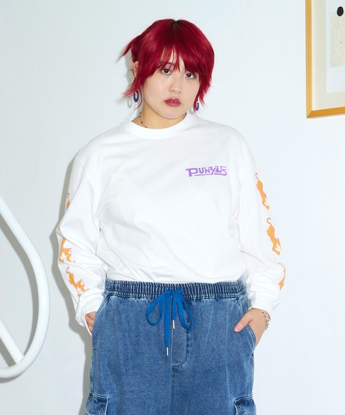 PUNYUS(プニュズ)の「スリーブプリントロンT(Tシャツ/カットソー・レディース・ホワイト/ブラック・3/4/2/1)」の18枚目の写真