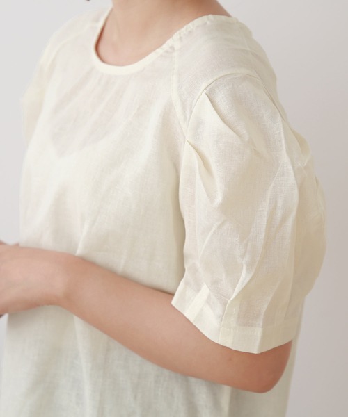 Isn't She?（イズントシー）の「パフスリーブブラウス（シャツ/ブラウス・レディース・アイボリー/ライトブルー・FREE）」の8枚目の写真