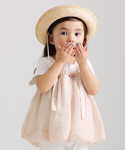 petit main（プティマイン）の「【リンク】バルーンドッキングT★（Tシャツ/カットソー・キッズ・チャコール/オフホワイト・80ｃｍ/100cm/90cm/110cm/130cm/120cm）」の2枚目の写真