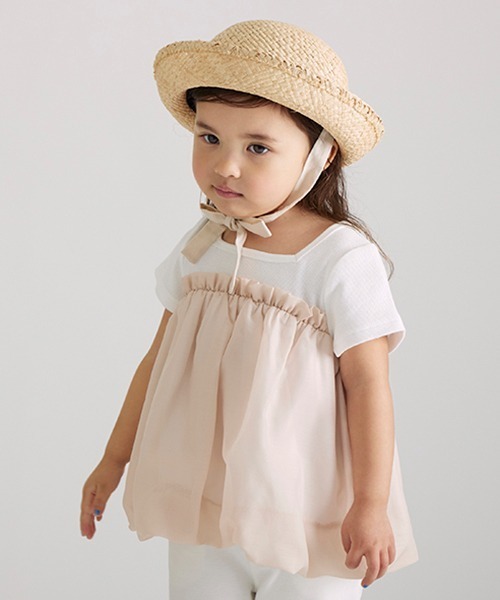 petit main（プティマイン）の「【リンク】バルーンドッキングT★（Tシャツ/カットソー・キッズ・チャコール/オフホワイト・80ｃｍ/100cm/90cm/110cm/130cm/120cm）」の4枚目の写真