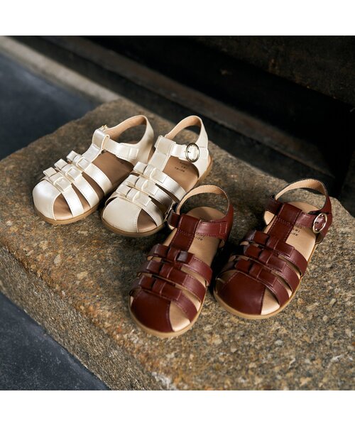 apres les cours(アプレレクール)の「リボングルカサンダル(サンダル・キッズ・ブラウン/アイボリー・18/14/17/19/16/15 )」の11枚目の写真