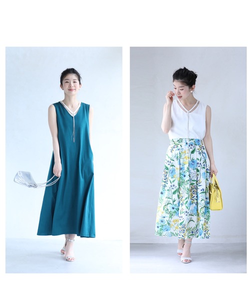 cawaii(カワイイ)の「揺れるボールチェーンの艶ノースリーブカットソー(タンクトップ・レディース・ホワイト/ブラック・S~M/L~LL)」の20枚目の写真