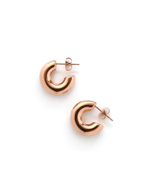 colleca la（コレカラ）の「[stainless]ステンレス・プランプフープピアス〈金属アレルギー対応〉（ピアス（両耳用）・レディース・ゴールド/ピンクゴールド/シルバー・ﾌﾘ-）」の8枚目の写真