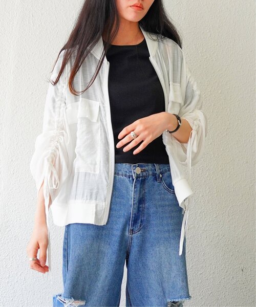 VENCEEXCHANGE（ヴァンスエクスチェンジ）の「袖ドロストシアーMA-1（MA-1・レディース・オフホワイト/ブラック・FREE）」の22枚目の写真