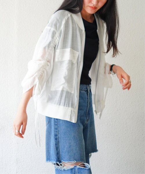 VENCEEXCHANGE（ヴァンスエクスチェンジ）の「袖ドロストシアーMA-1（MA-1・レディース・オフホワイト/ブラック・FREE）」の4枚目の写真